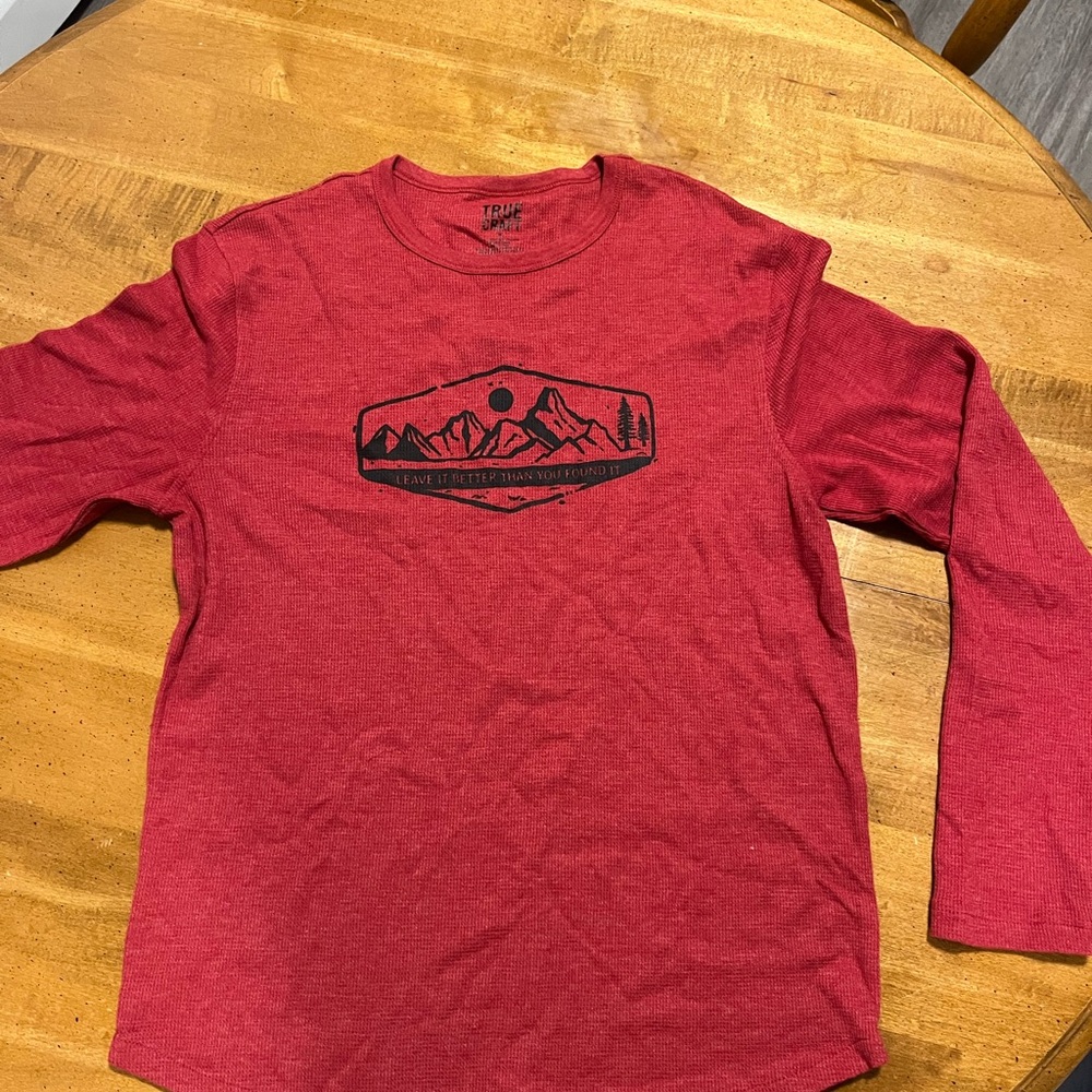 True Craft Red Graphic Long Sleeve Tee